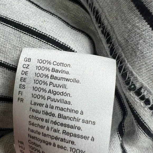 COS CLEAN CUT REGULAR LONG-SLEEVED T-SHIRT, grey/striped, size S - Picture 7 of 8